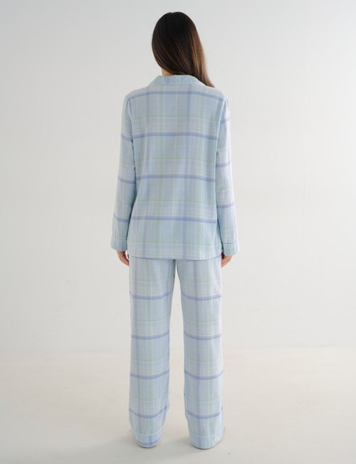 Whistle Sleep Flannel PJ Set, Blue Check product photo View 02 L