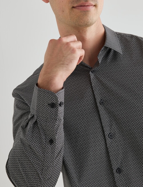 Laidlaw + Leeds Geo Star Long Sleeve Shirt, Black product photo View 04 L
