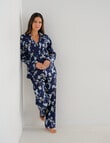 Whistle Sleep Flannel PJ Set, Navy Floral product photo View 03 S