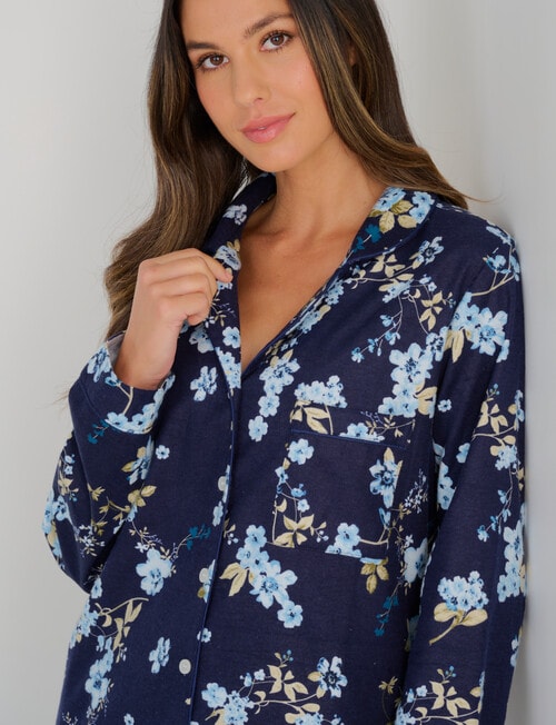 Whistle Sleep Flannel PJ Set, Navy Floral product photo View 04 L