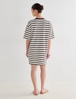 Mineral Anton Boxy Mini Dress, Brown Stripe product photo View 02 S
