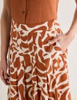 Jigsaw Vega Pleat Detail Midi Skirt, Bronze Print product photo View 04 S