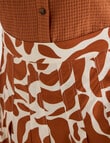 Jigsaw Vega Pleat Detail Midi Skirt, Bronze Print product photo View 05 S