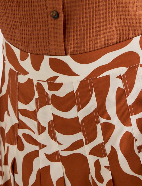 Jigsaw Vega Pleat Detail Midi Skirt, Bronze Print product photo View 05 L