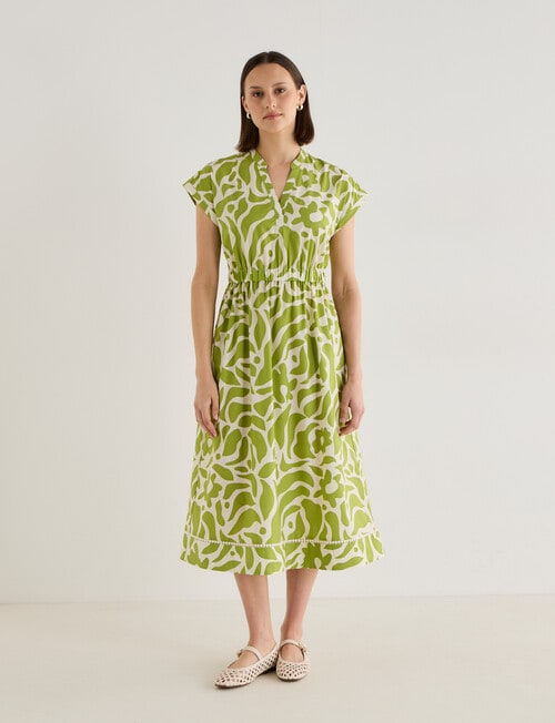 Jigsaw Vega Lace Trim Shirt Dress, Green product photo View 03 L