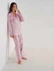 Whistle Sleep Flannel PJ Set, Pink Floral product photo View 03 S