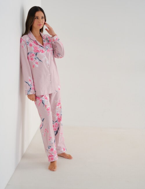 Whistle Sleep Flannel PJ Set, Pink Floral product photo View 03 L