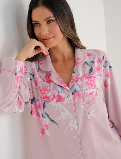 Whistle Sleep Flannel PJ Set, Pink Floral product photo View 05 L