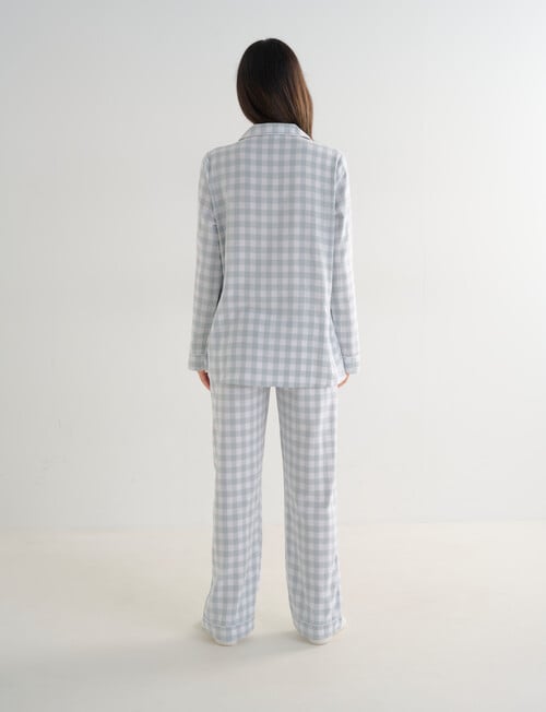 Whistle Sleep Flannel PJ Set, Mint Gingham product photo View 02 L