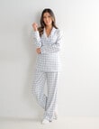 Whistle Sleep Flannel PJ Set, Mint Gingham product photo View 03 S