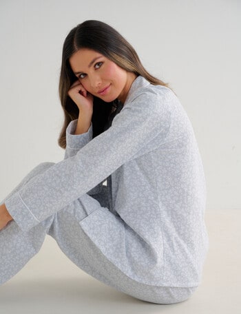 Whistle Sleep Flannel PJ Set, Mint Ditsy product photo