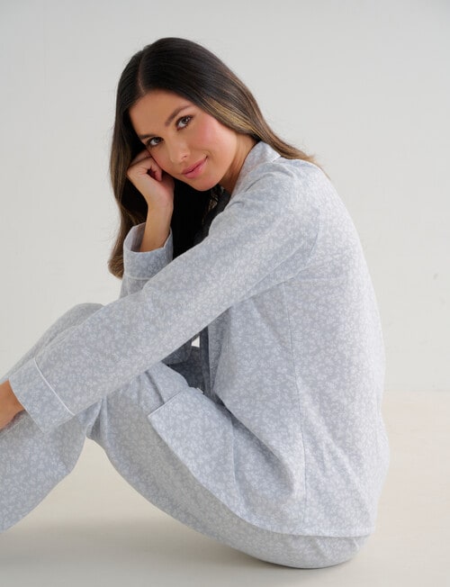 Whistle Sleep Flannel PJ Set, Mint Ditsy product photo