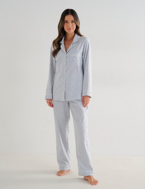 Whistle Sleep Flannel PJ Set, Mint Ditsy product photo View 03 L