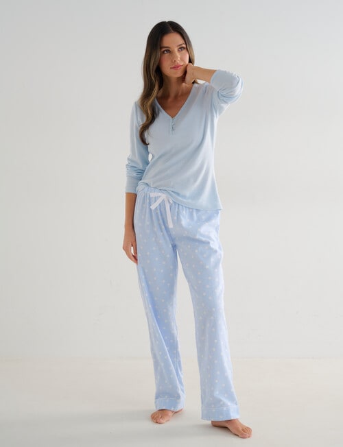 Whistle Sleep Flannel Pants, Blue Spot product photo View 03 L