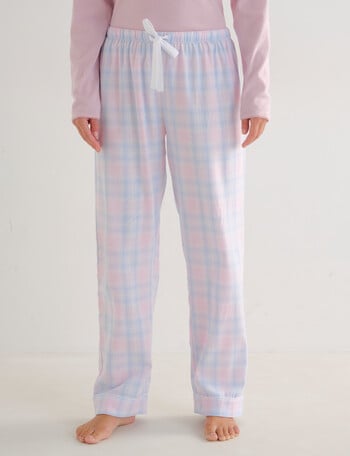 Whistle Sleep Flannel Pants, Pink & Blue Check product photo