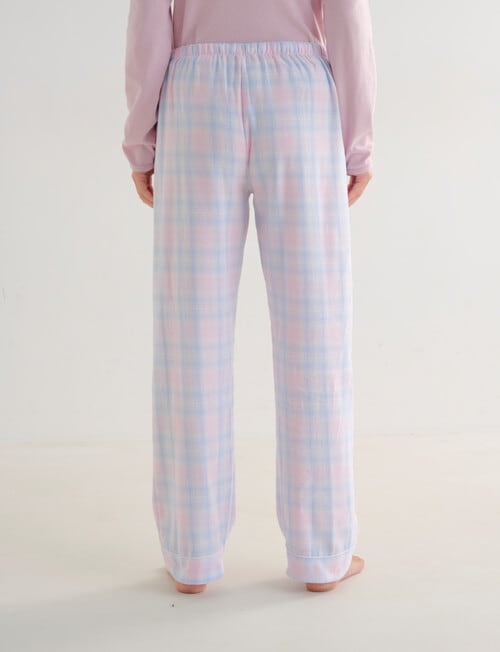 Whistle Sleep Flannel Pants, Pink & Blue Check product photo View 02 L