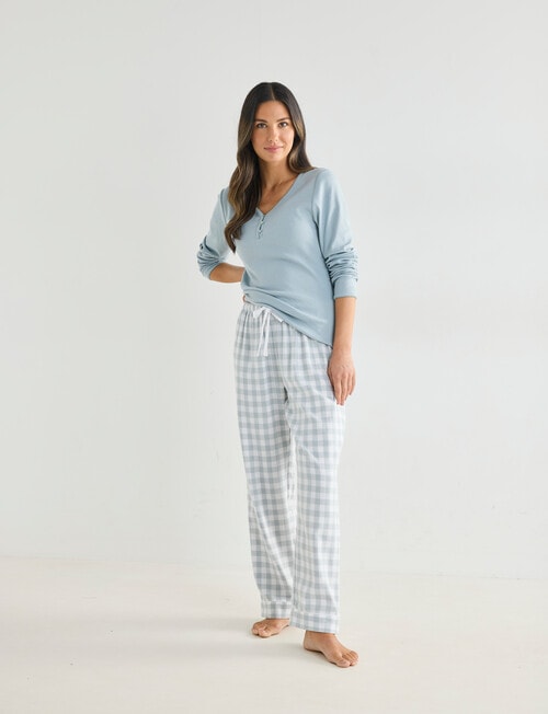 Whistle Sleep Flannel Pants, Mint Gingham product photo View 03 L