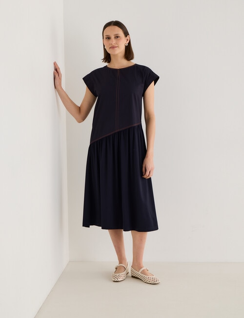 Jigsaw Minka Asymmetric Waist Dress, Navy product photo