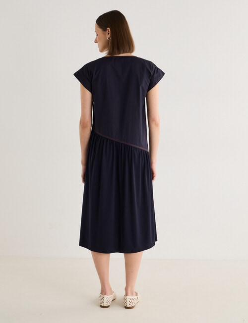 Jigsaw Minka Asymmetric Waist Dress, Navy product photo View 02 L
