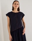 Jigsaw Minka Asymmetric Waist Dress, Navy product photo View 04 S