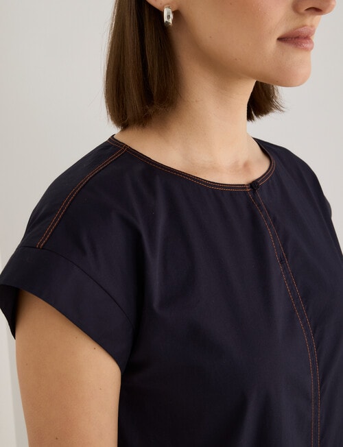 Jigsaw Minka Asymmetric Waist Dress, Navy product photo View 05 L