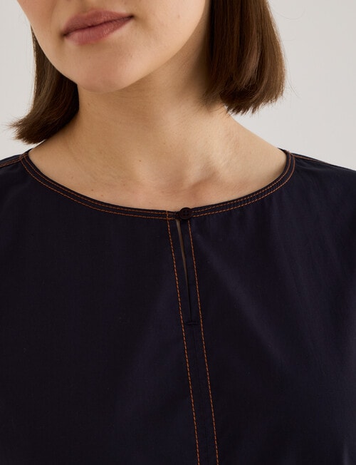 Jigsaw Minka Asymmetric Waist Dress, Navy product photo View 07 L