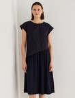 Jigsaw Minka Asymmetric Waist Dress, Navy product photo View 08 S
