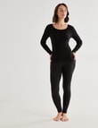 Lyric Thermals Rib Merino Long Sleeve Top, Black product photo View 03 S
