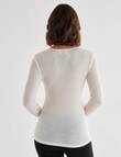 Lyric Thermals Rib Merino Long Sleeve Top, Ivory product photo View 02 S