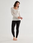 Lyric Thermals Rib Merino Long Sleeve Top, Ivory product photo View 03 S