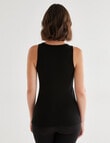 Lyric Thermals Rib Merino Singlet, Black product photo View 02 S