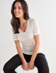 Lyric Thermals Sonata Merino Short Sleeve Top, Ivory product photo