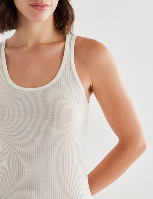 Lyric Thermals Rib Merino Singlet, Ivory product photo View 04 L