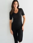 Lyric Thermals Sonata Merino Short Sleeve Top, Black product photo