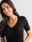 Lyric Thermals Sonata Merino Short Sleeve Top, Black product photo View 04 S