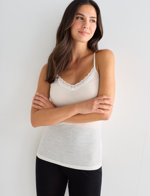 Lyric Thermals Sonata Merino Cami, Ivory product photo View 03 L