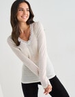 Lyric Thermals Sonata Merino Long Sleeve Top, Ivory product photo