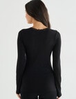 Lyric Thermals Sonata Merino Long Sleeve Top, Black product photo View 02 S