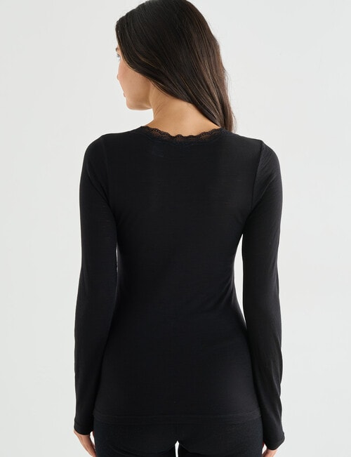Lyric Thermals Sonata Merino Long Sleeve Top, Black product photo View 02 L