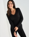 Lyric Thermals Sonata Merino Long Sleeve Top, Black product photo View 05 S