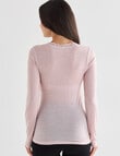Lyric Thermals Sonata Merino Long Sleeve Top, Pale Pink product photo View 02 S
