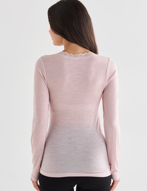 Lyric Thermals Sonata Merino Long Sleeve Top, Pale Pink product photo View 02 L