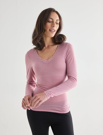 Lyric Thermals Sonata Merino Long Sleeve Top, Lilac product photo