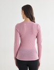 Lyric Thermals Sonata Merino Long Sleeve Top, Lilac product photo View 02 S