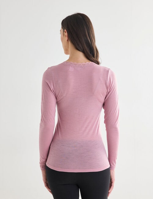 Lyric Thermals Sonata Merino Long Sleeve Top, Lilac product photo View 02 L