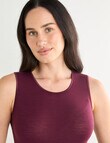 Lyric Thermals Melody Merino Singlet, Maroon product photo View 04 S