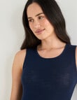 Lyric Thermals Melody Merino Singlet, Navy product photo View 04 S