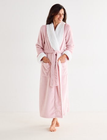 Ruby & Bloom Faux Fur Fleece Robe, Soft Pink product photo