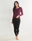 Lyric Thermals Melody Merino Long Sleeve Top, Maroon product photo View 03 S
