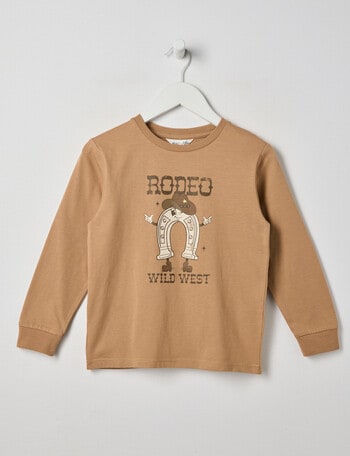 Mac & Ellie Rodeo Long Sleeve Cuffed Tee, Tan product photo